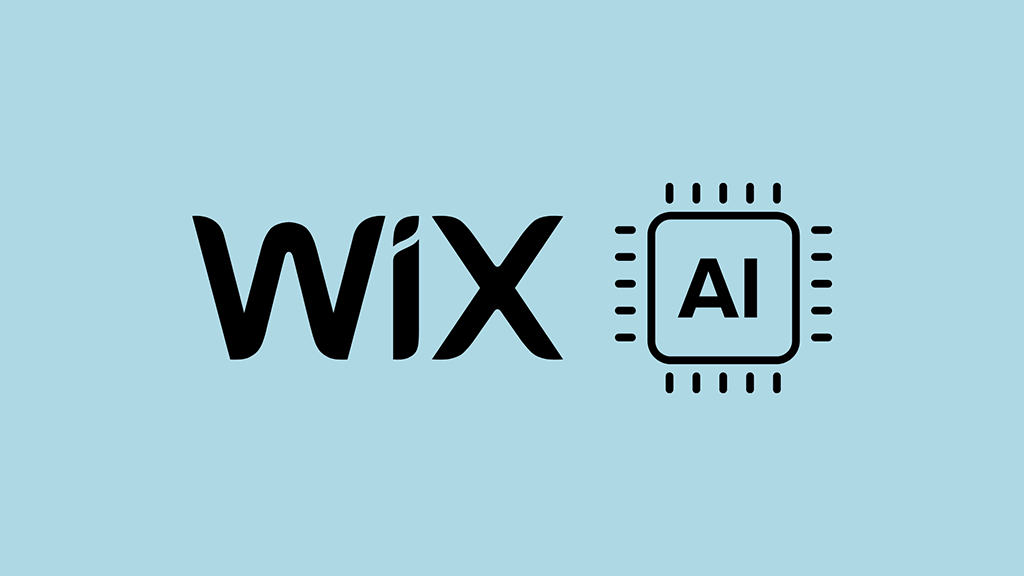 The Wix logo and an AI graphic