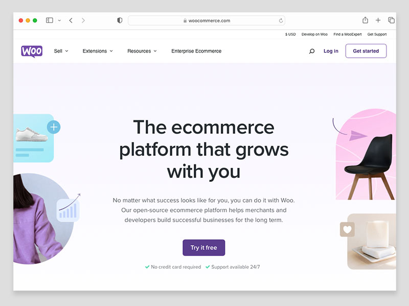 The WooCommerce home page (2023)