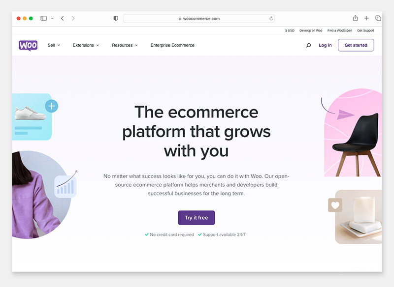 WooCommerce home page.