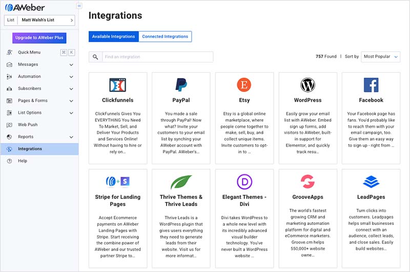 The Aweber integrations library.