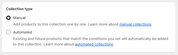 Selecting collection type.