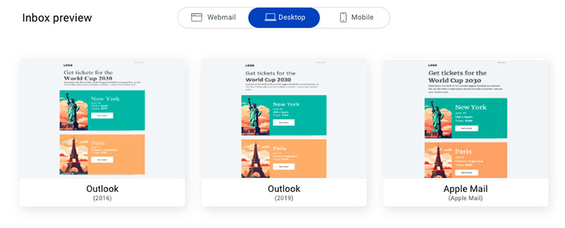 GetResponse's 'Inbox preview' feature.