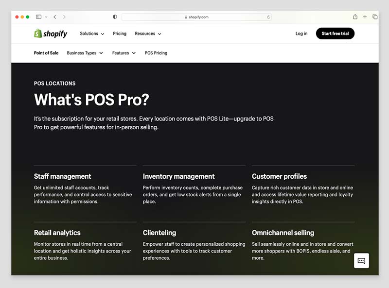 Shopify 'POS Pro' features