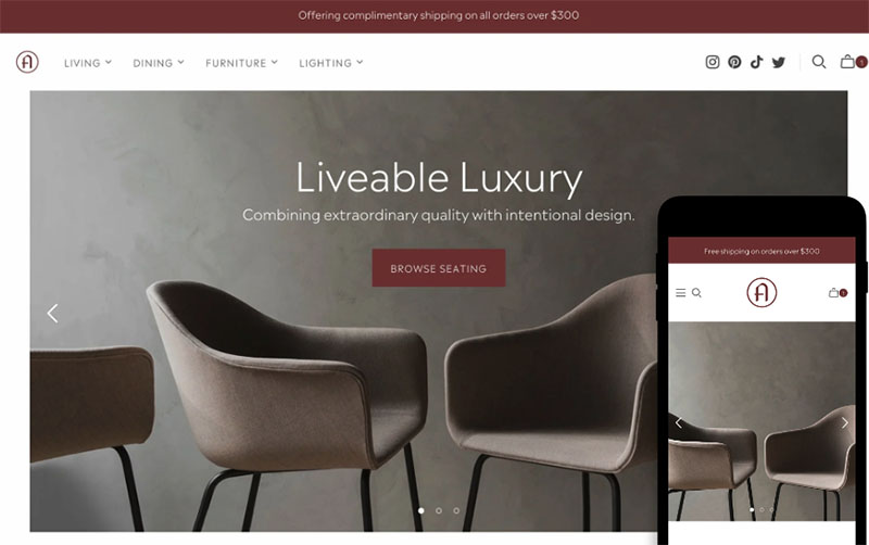 The 'Atlantic' template from the Shopify theme store.