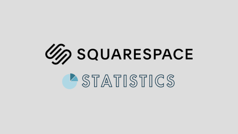 'Squarespace Statistics — The Key Facts and Figures in 2023'. The Squarespace logo accompanied by a pie chart graphic.