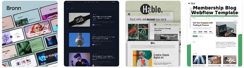Webflow blog templates.