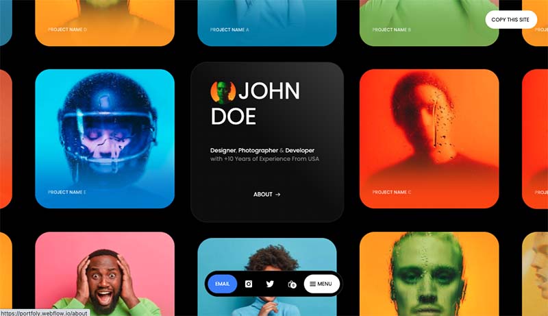 Webflow's 'John Doe' template.