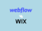 The Webflow and Wix logos against a light blue background.