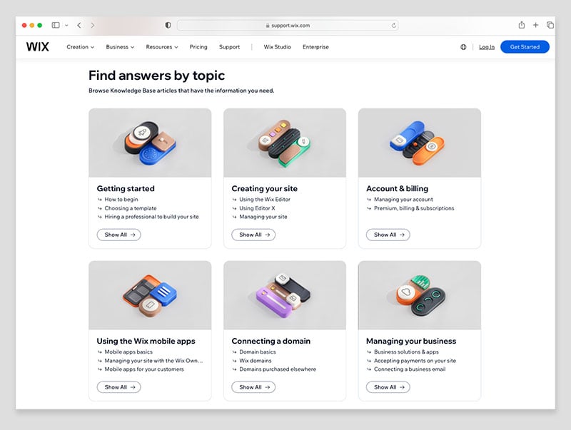 Wix's new look help center