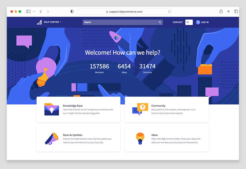The BigCommerce help center.