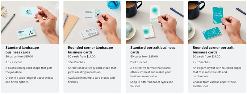 Canva business card pricing