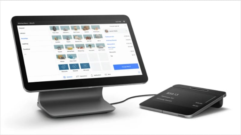 Square's dual screen POS register.