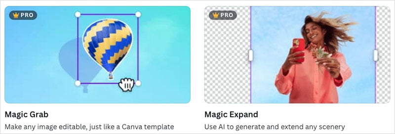 Some of Canva's 'Magic Studio' AI design tools
