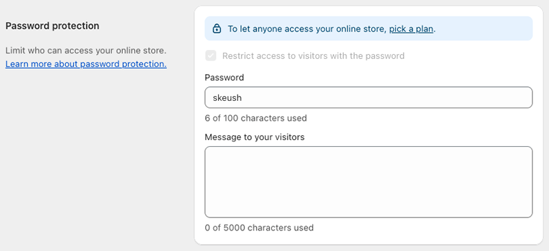 Removing password protection to launch your Shopify store