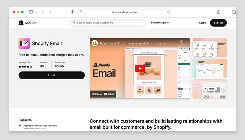 The Shopify Email app
