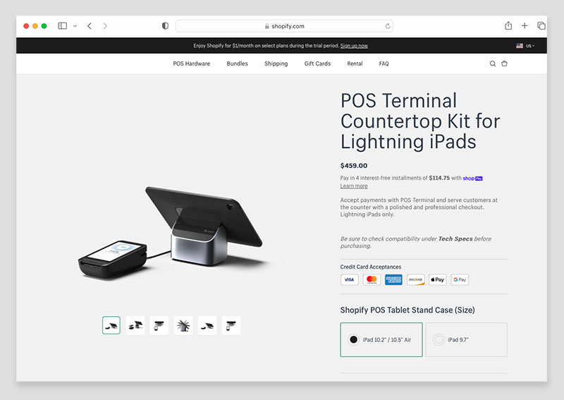 The Shopify POS Terminal Countertop Kit