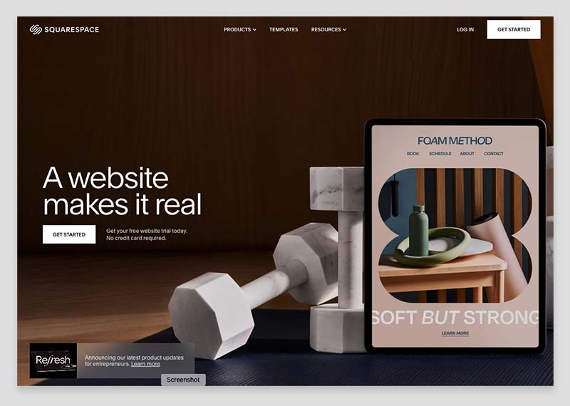 Squarespace home page
