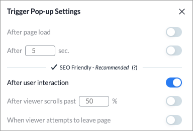 Activating the 'SEO friendly' mode in Visme Forms