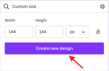Setting the width and height dimensions of your favicon in Canva