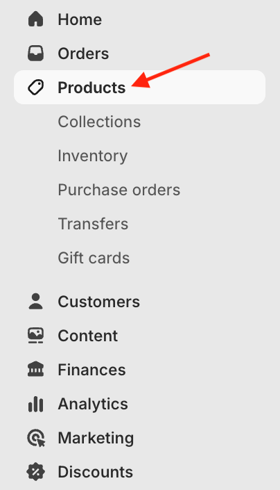 Accessing products in your Shopify dashboard