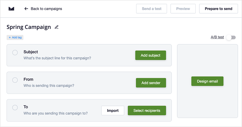 The Campaign Monitor interface