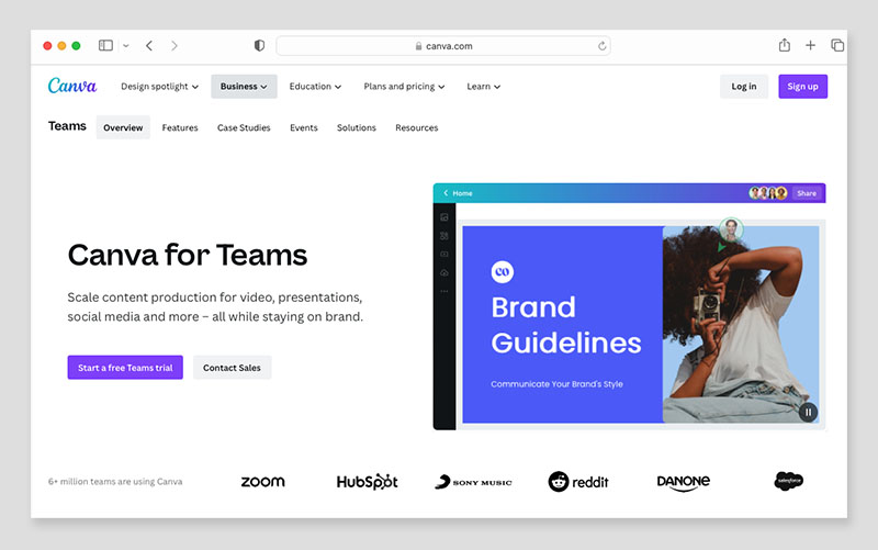 'Canva for Teams'.