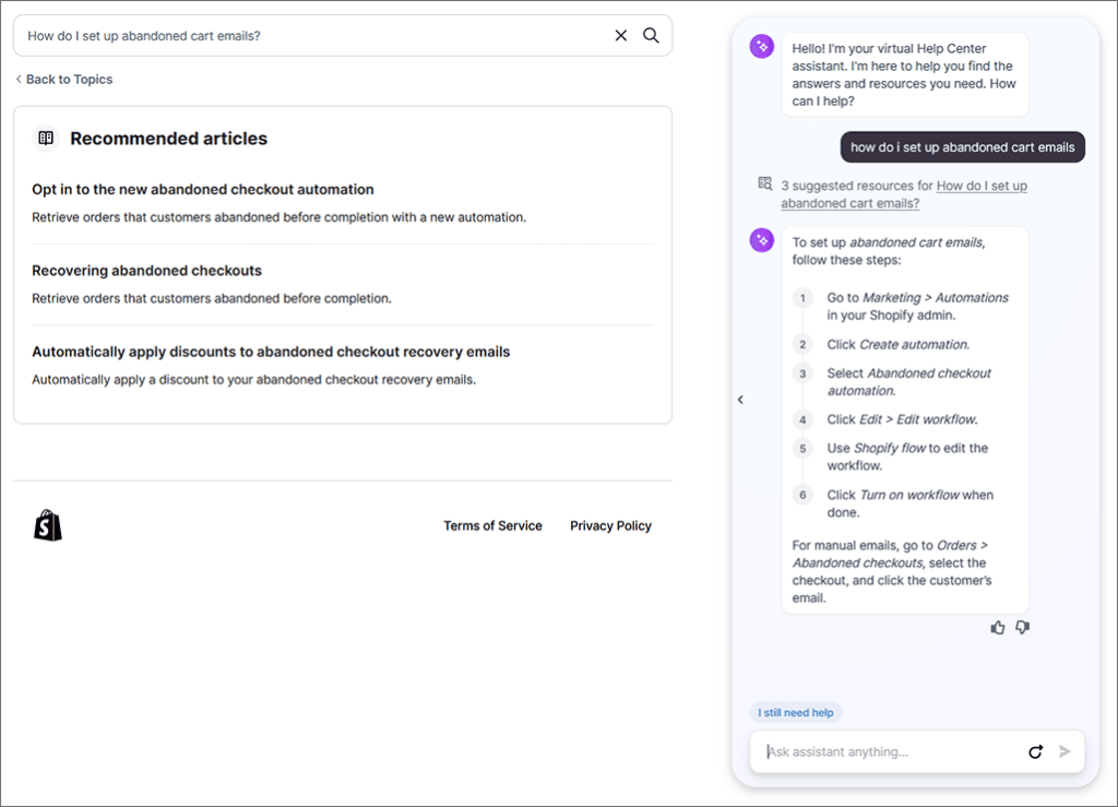 Shopify's virtual assistant