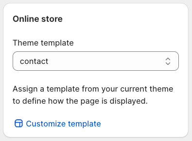 Shopify theme template settings