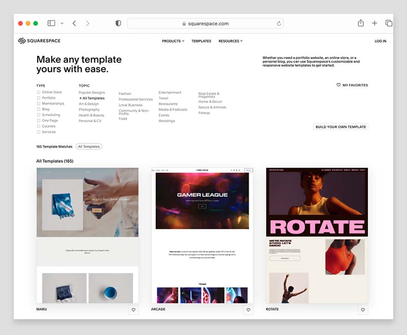 Squarespace 7.1 templates