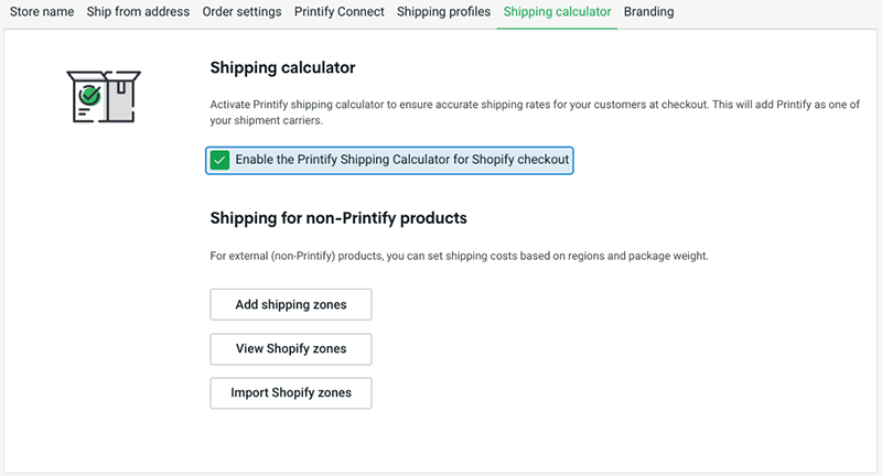 Adding real-time carrier rates for Shopify in Printify