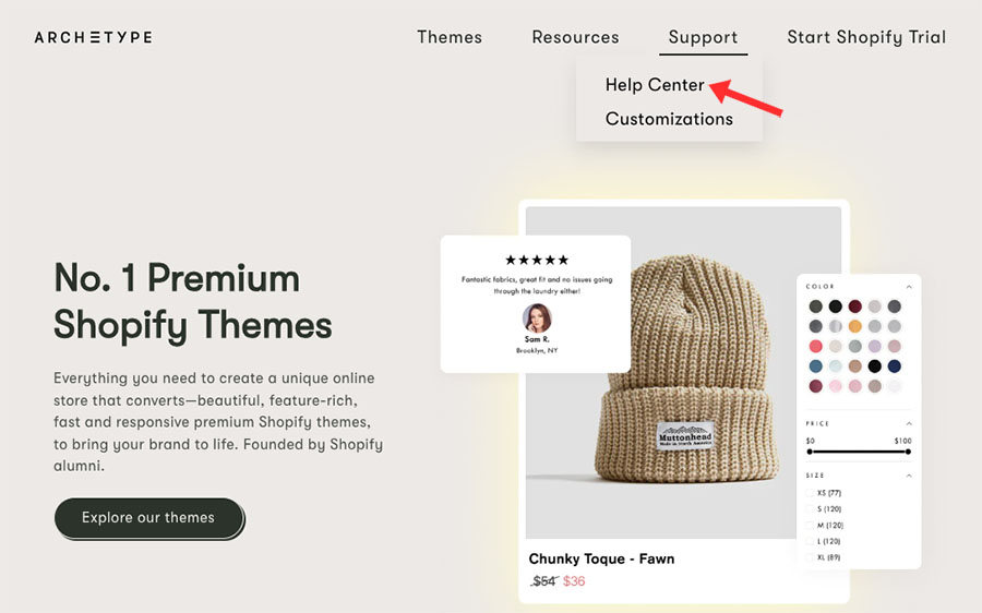 Third-party Shopify theme developer help website