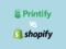 'Printify vs Shopify' — the Printify and Shopify logos on a pale blue background.