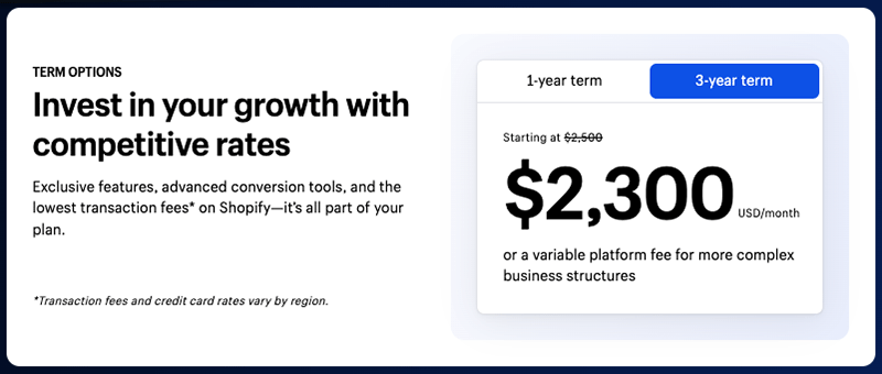 Shopify Plus pricing