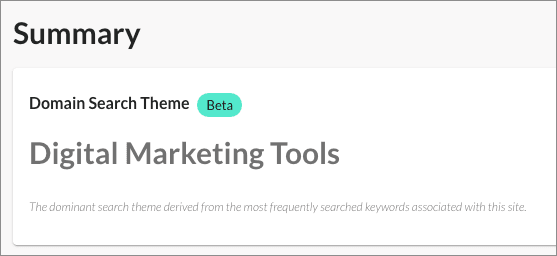 Domain search theme feature in Moz