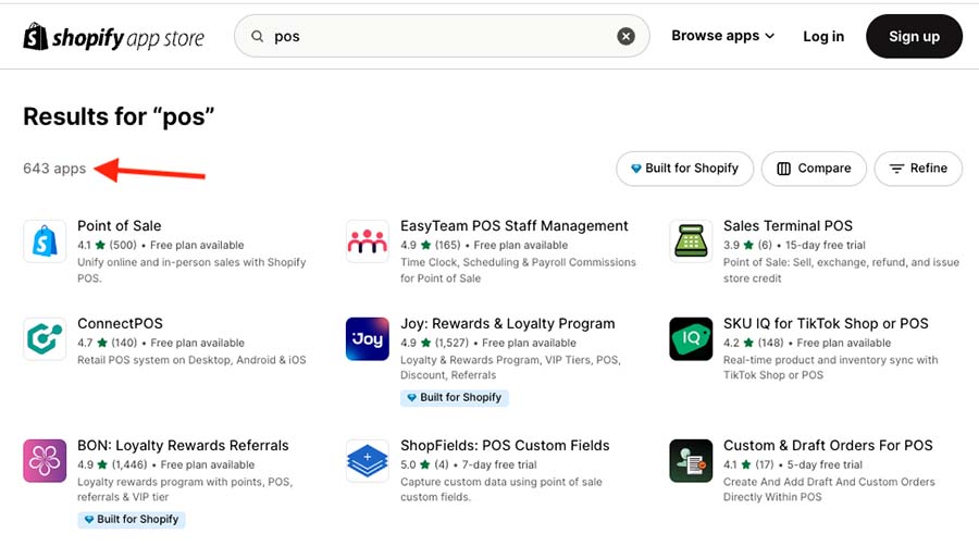 POS apps in the Shopify app store