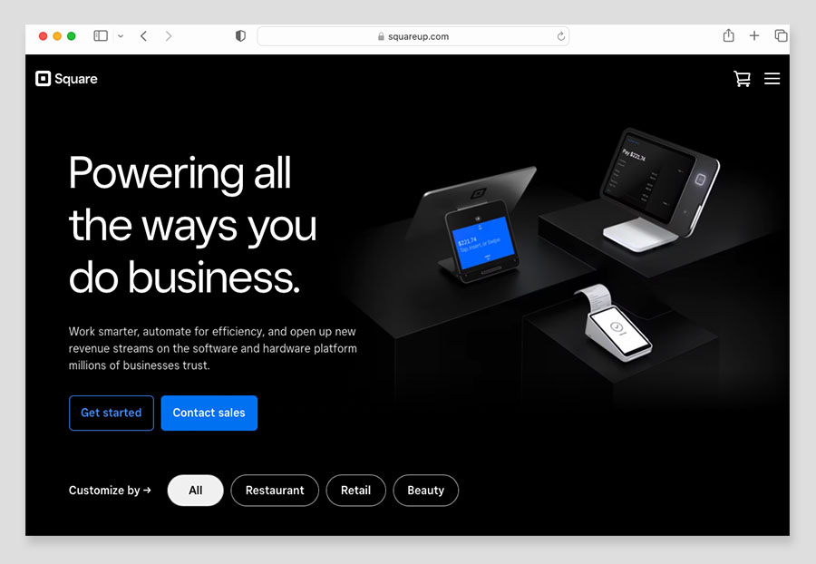 The Square homepage.