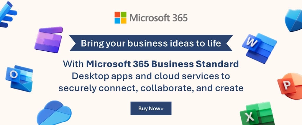 Banner advert for Microsoft 365