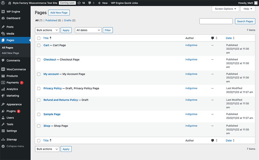 The WordPress content management system (CMS)