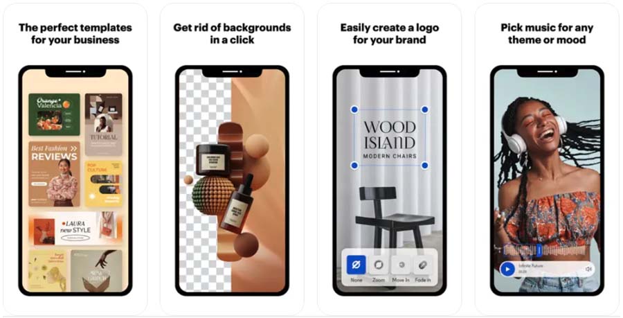 VistaCreate's mobile app