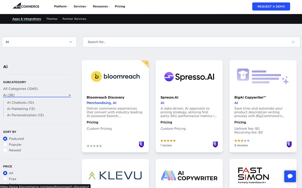 The BigCommerce 'Ecommerce Apps Marketplace'
