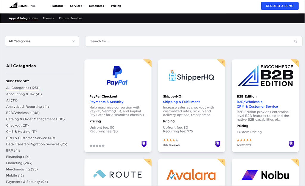 The BigCommerce app marketplace