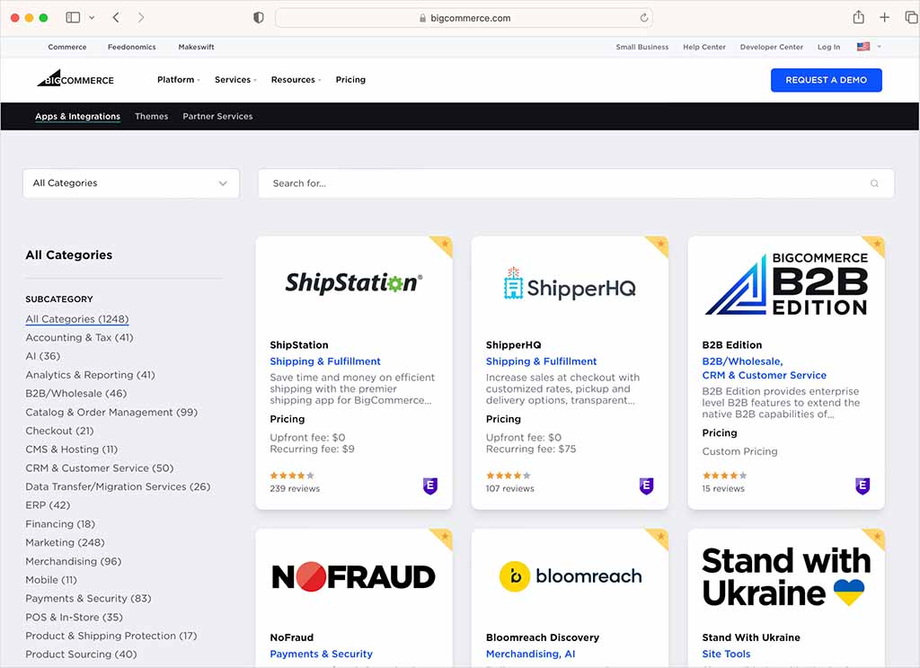 BigCommerce's app store