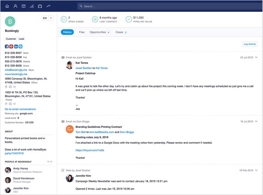 Managing contacts in Capsule