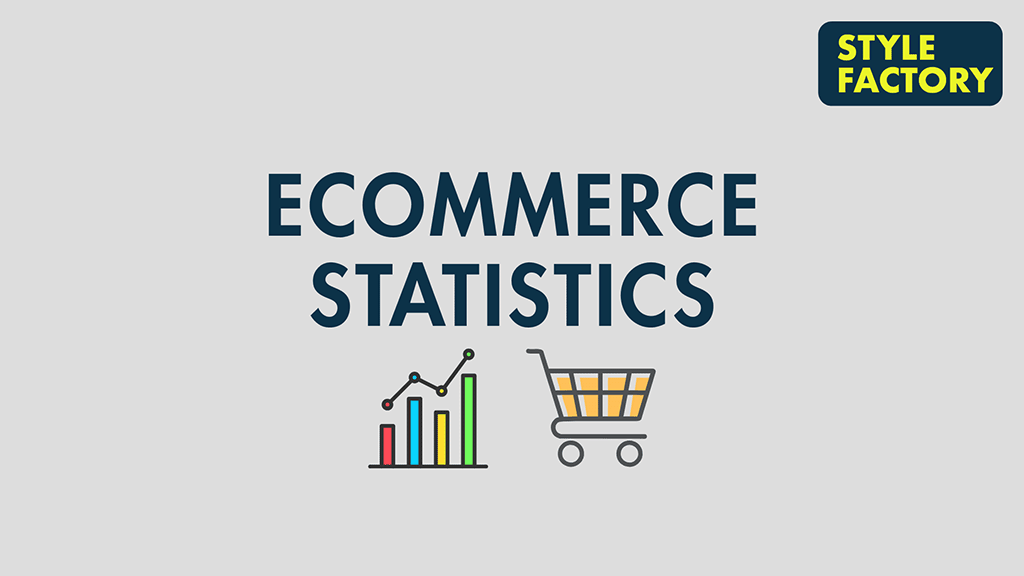 Ecommerce statistics (image of a graph and a shopping trolley)