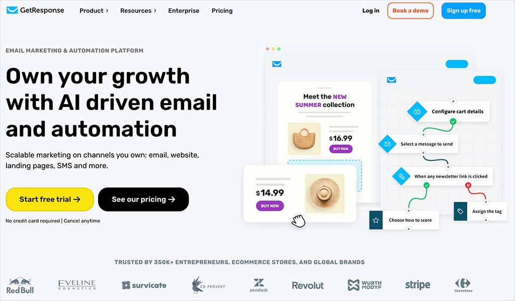 GetResponse home page