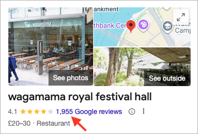 Google ratings and reviews