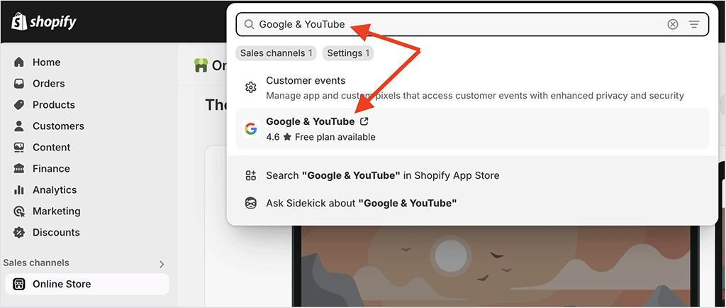 Installing the 'Google & Youtube app