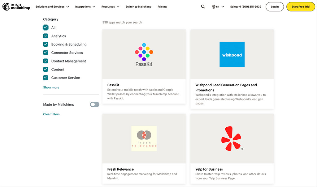 Mailchimp integrations