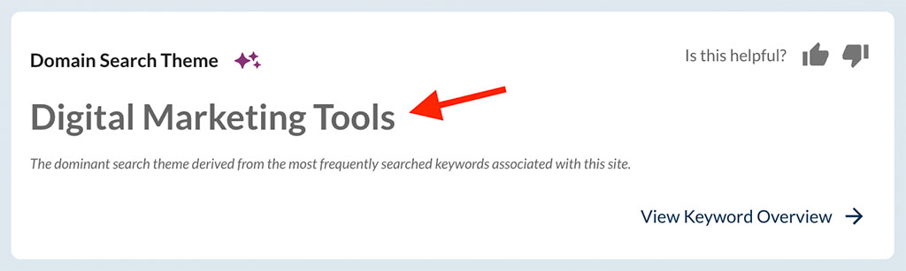 Domain search theme metric