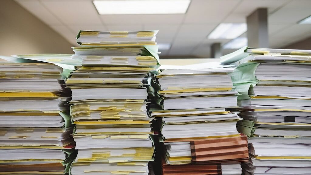Paperwork (email addresses can end up in a variety of places — even physical locations.)